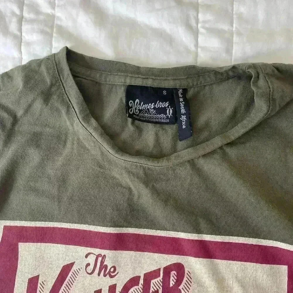 Olive green  kruger national park South Africa t-shirt Holmes Bros mens small - Picture 3 of 4